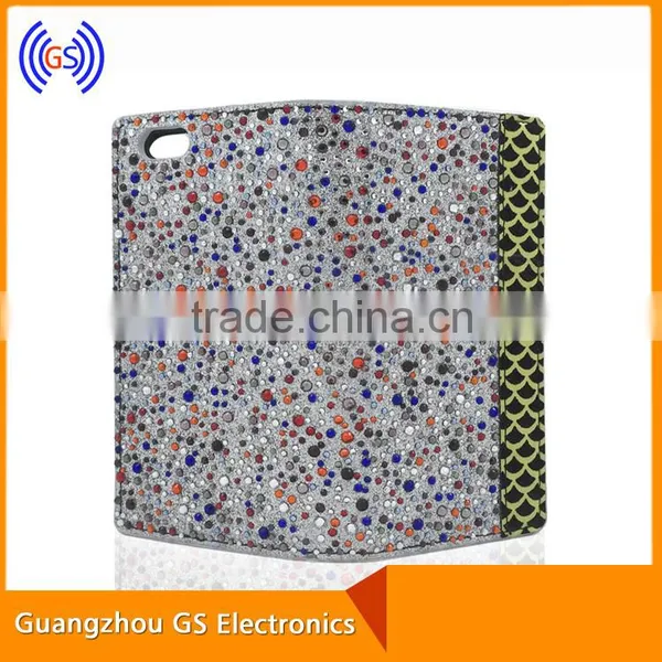 PU Leather Case With Rhinestone Customized Flip Case For Samsung Galaxy S6 Edge photo-6
