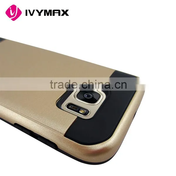 IVYMAX 2016 Hot Selling Brushed Metal Texture Black Hybrid Case Cover For Glaxy S7 G930 G930FD photo-6