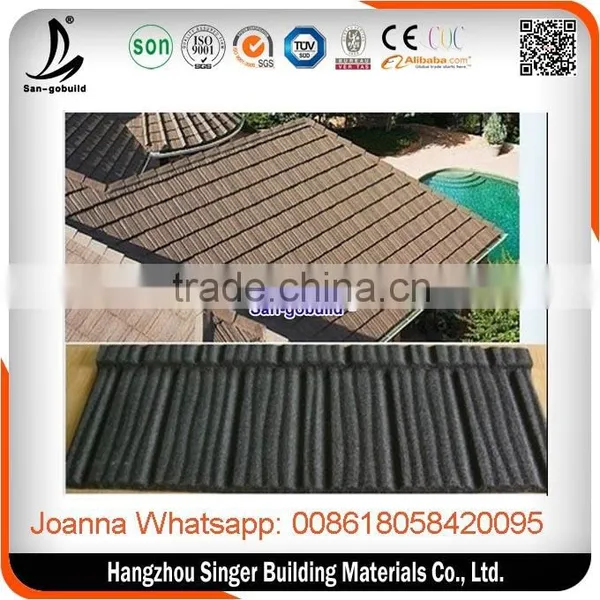 Steel Metal Supplier Green Unfade Construction Materials Steel Material and Stone Coated Steel Roof Tile in Zhejiang Supplier's Choice photo-2