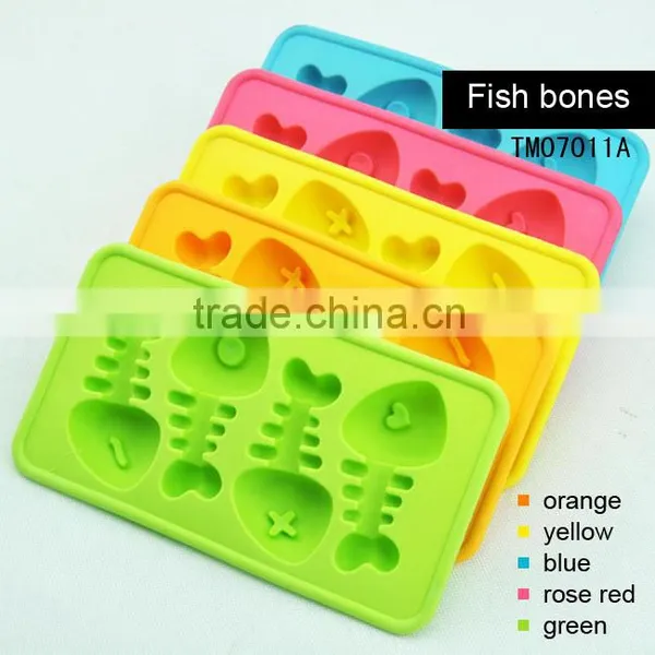 100% Food Grade Wholesale Fish Bone Style Flexible Ice Cube Tray photo-4