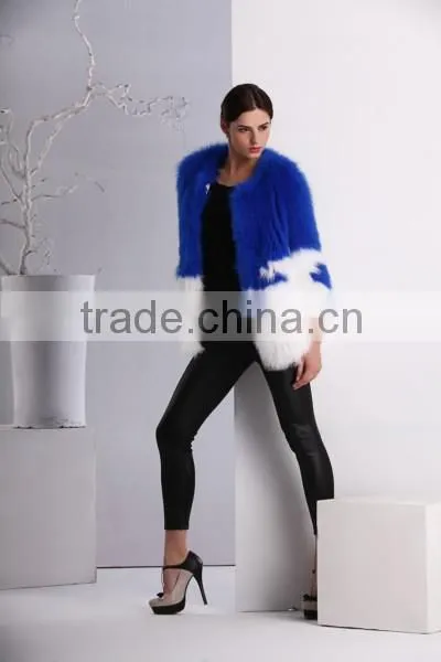 Blue and White Wholesale Price Fox Fur Coat for Women Winter photo-4
