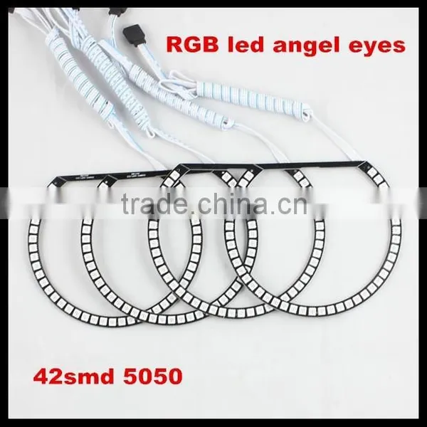 4X 131mm LED RGB Halo Controle Angel Eyes Ring for BMW E39 E46 E60 E92 E36 Diy Headlight Night Light Wifi Controller Switch