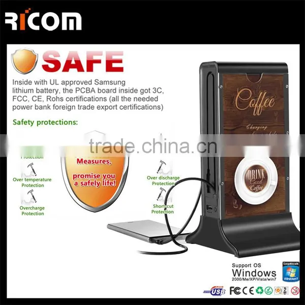 Hot Selling Fashionable High Capacity Portable Restaurant Charge Station Advertising Power Bank---PB102--Shenzhen Ricom photo-3