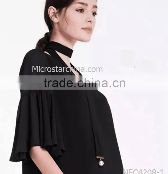 2016 Fashion Woman Handmade Long Black Velvet Choker Necklace photo-2