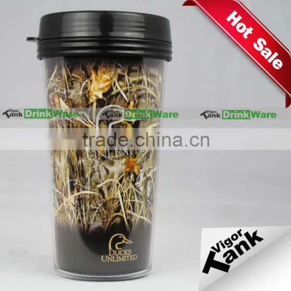 400ml Plastic Mug Cup Cover With Your Designed Insert Paper