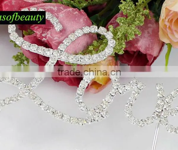 Love Rhinestone Cake Topper