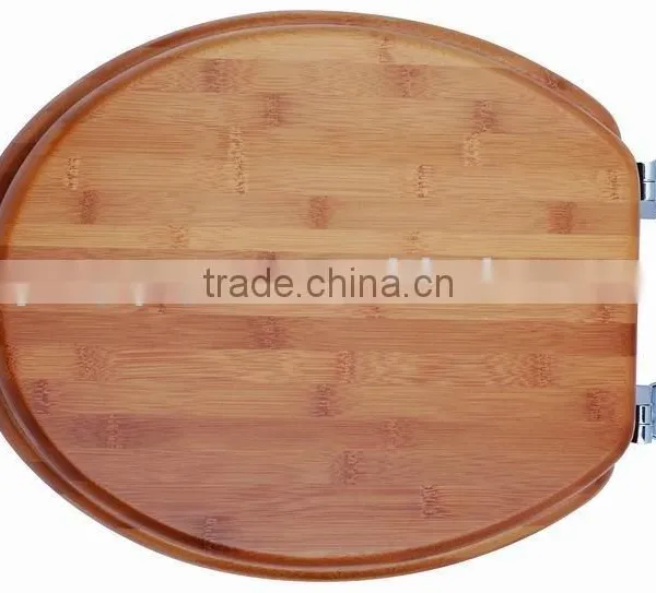 Carbonized Bamboo Toilet Seat Cover With Customized Hinges photo-2