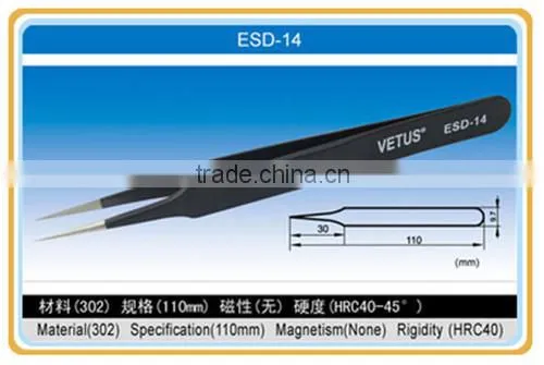 HRC40 Black Stainless Steel ESD Tweezers photo-4