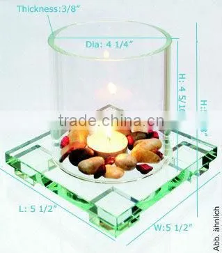 Mini Glass Fireplace/Glass Candle Holder (SMG8035H)