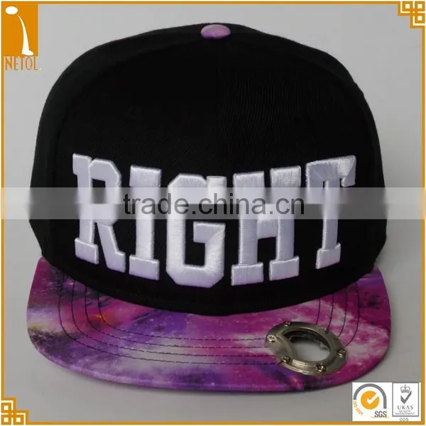 Custom 6 Panel Sublimation 3D Embriodered Bottle Opener Snapback Baseball Caps photo-2