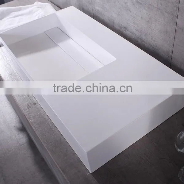 Pure Acrylic Solid Surface Wash Basins,artificial Stone Resin Basin ,Wall Mounted Acrylic Solid Surface Basin photo-5
