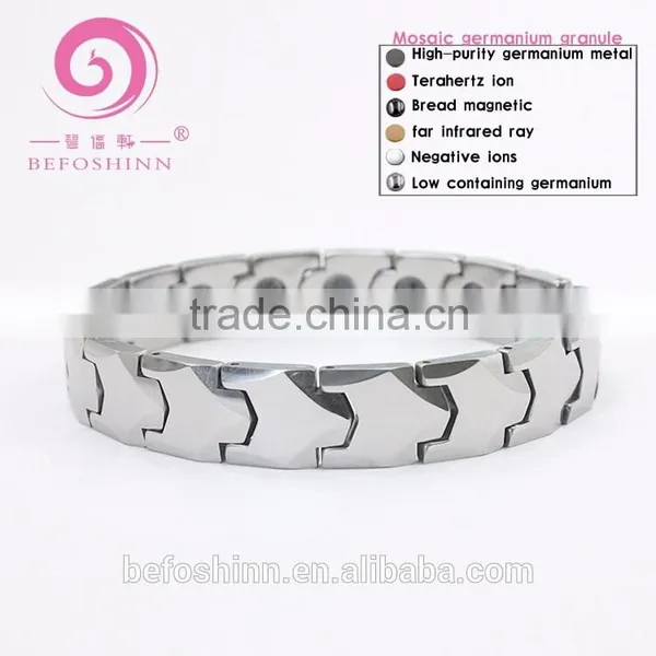 Europe Quality Tungsten Steel Fashion Jewelry Mens and Womens Germanium Charm Chain Bangle Bracelet Japan