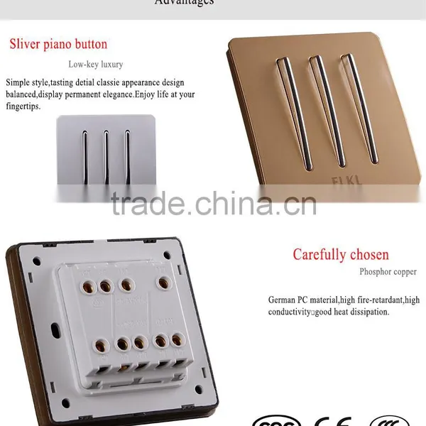 Wall Switch Top Quality 3 Gang 1 Way or 2 Way photo-5
