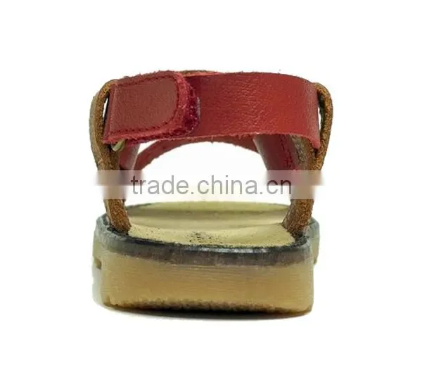 High Quality Brown Crochet Baby Open Sandals With Genuine Leather photo-3