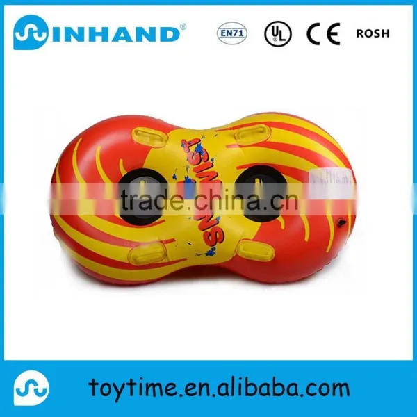 ASTM/EN71 Towable Double Yellow Pvc Plastics Inflatable Heavy Duty Snow Tube/ Inflatable Water Ski Snow Sled photo-4