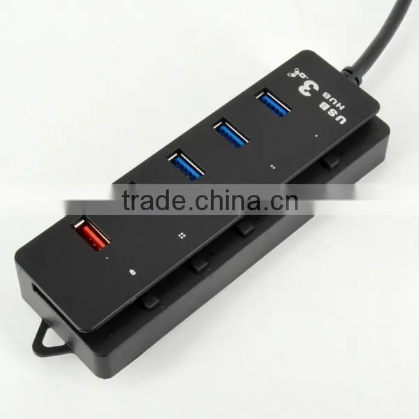 Prenium High-speed 5 Port Usb 3.0 Hub With Individual On/off Switches , 4 Port Usb 3.0 Hub +1 Quick Charging Port photo-4