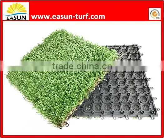 Plastic Flooring Cover Interlocking Synthetic Turf Tile photo-2