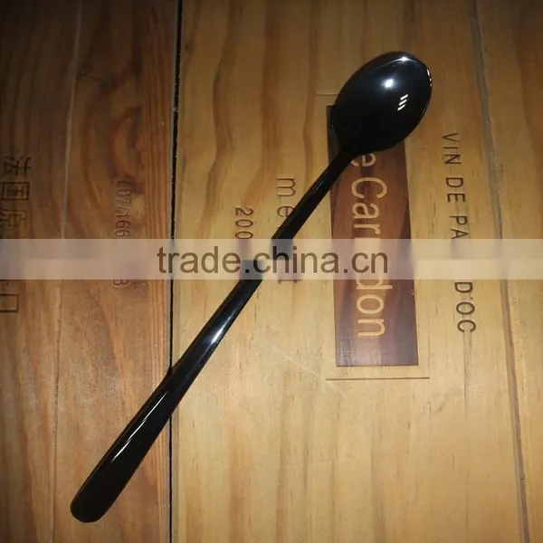 Dishwash Safe Food Grade Black Stainless Steel Long Handle Ice Tea Spoon photo-2