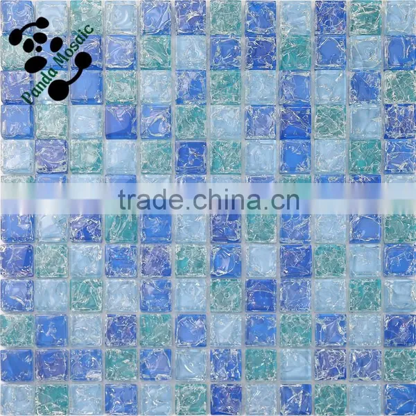SMS14 Swimming Pool 4mm Multicolor Crystal Glass Bathroom Mosaic Tile photo-4