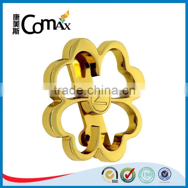 Gold Flower Shape Fashion Metal Handbag Lock photo-3