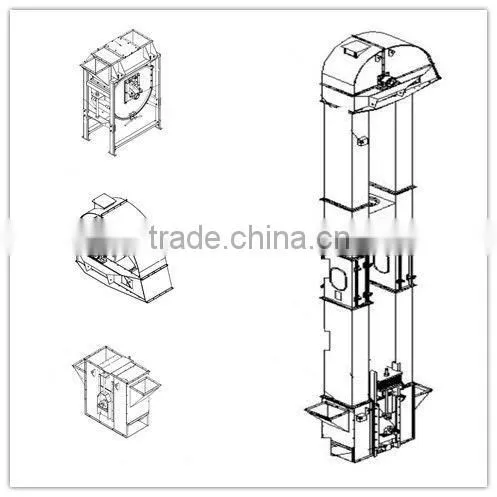 China Professional High Lifting Height Large Capacity Grain Vertical Bucket Elevator for Sale photo-2