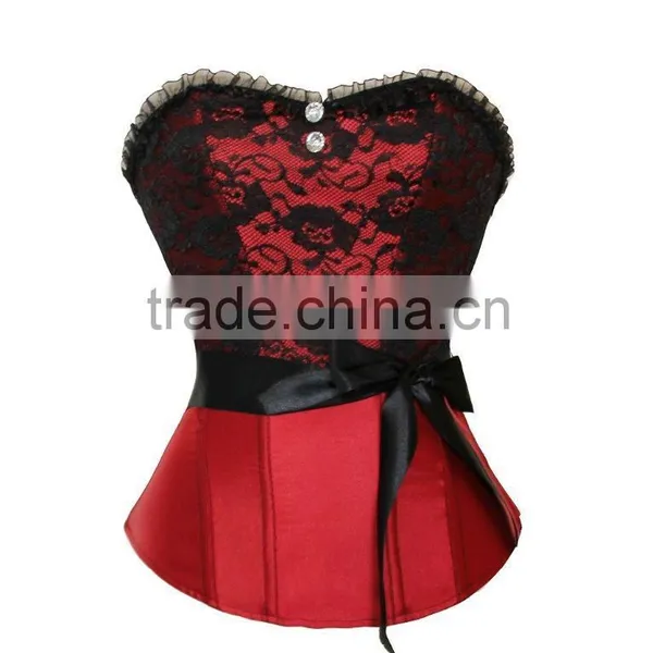 Elegent Women Sexy Floral Bustier Dress Lace Corset With Ribbon,wedding Corset photo-4
