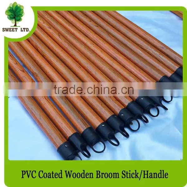Household cleaning tools plastic cover broom wooden stick brush wooden handle