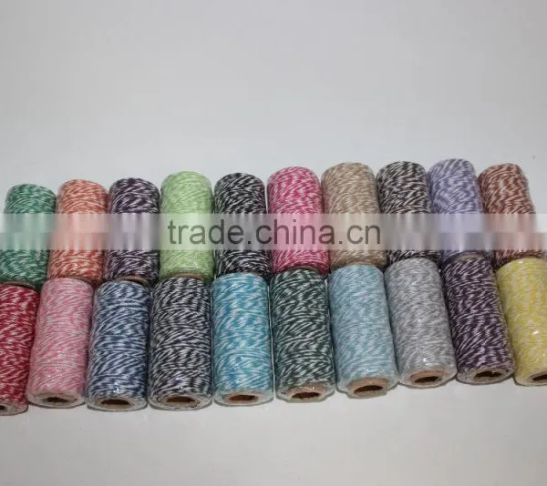 1mm*110yds Double Colored Twisted Baker Cotton Twine for Gift Packing Cooking Party Wedding Decorating and DIY photo-6