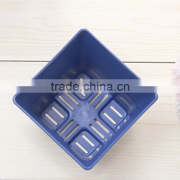 Plastic European Sqaure Pot Blue photo-4