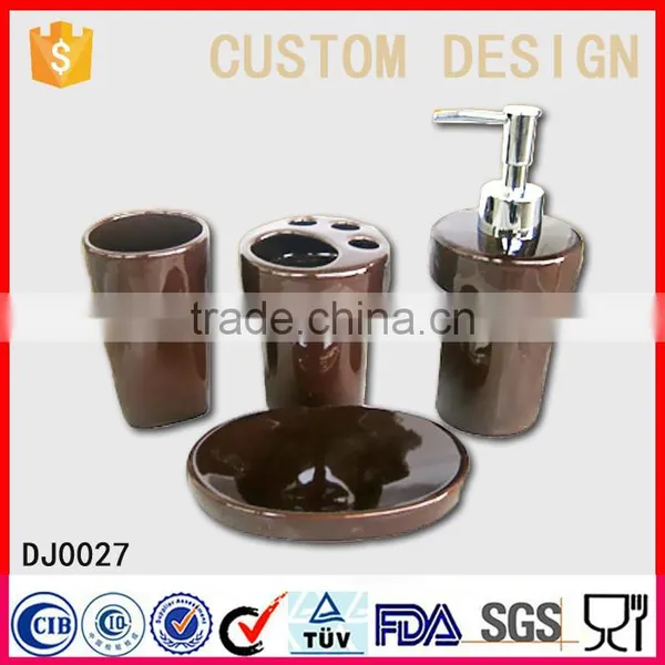 Custom Design 4 Pcs Glazed Ceramic Bath Set photo-3