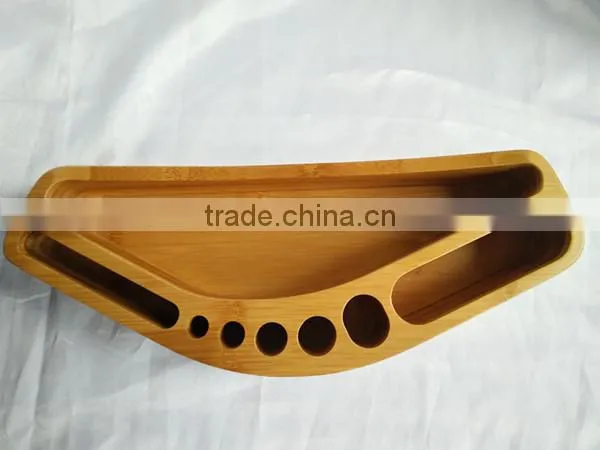 Custom Logo Bamboo Pen Holder for Desk Organizer photo-5