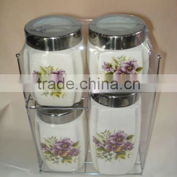 4 Pcs Kitchen Accessory Ceramic Canister photo-2