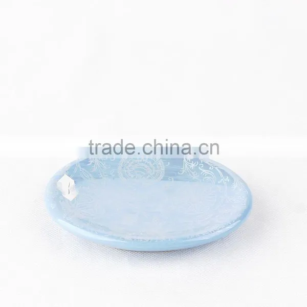 Wholesale Blue Glazed Decal Bathrooms Set Ceramic photo-6