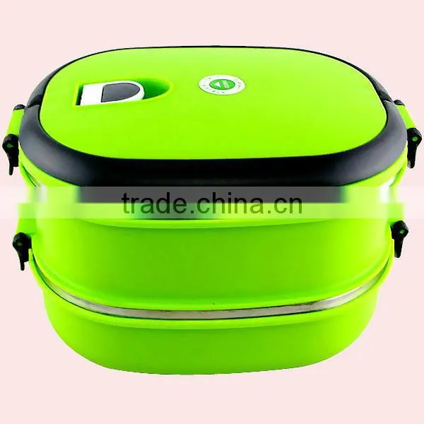 1.8L Stainless Steel Heated Lunch Box Tiffin Carrier/Leakproof Bento Lunch Box photo-4