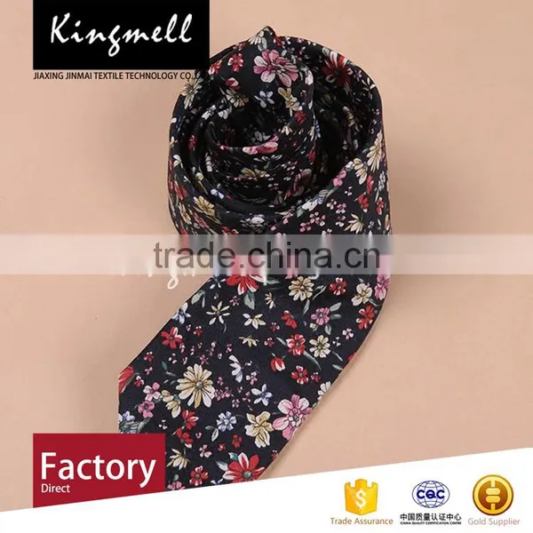 Custom Made Floral Digital Printed 100% Cotton Neckties for Men photo-2