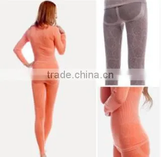 Custom Thermal Underwear Women 2014 Winter Modal Long Johns Underwears Top + Pant Ladies Sey Lace O-neck Seamless Slim Shapewear photo-2