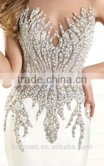 Lux Beaded Sleeveless Satin Sexy Bridal Dress photo-4