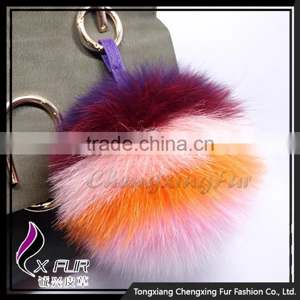 CX-R-55 Real Fox Fur Custom Keychain Fur Ball Pompom Girls Bag Charm photo-5