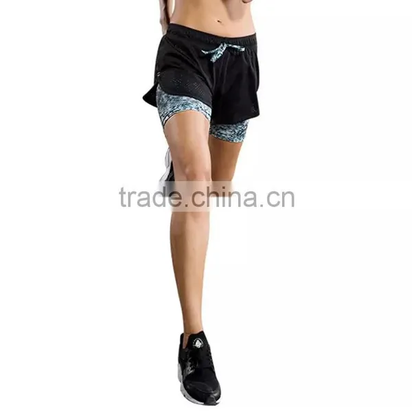 MGOO New Style Camping Quick Dry Pants For Women Running Two Pieces Elastic Waist Sports Shorts photo-2