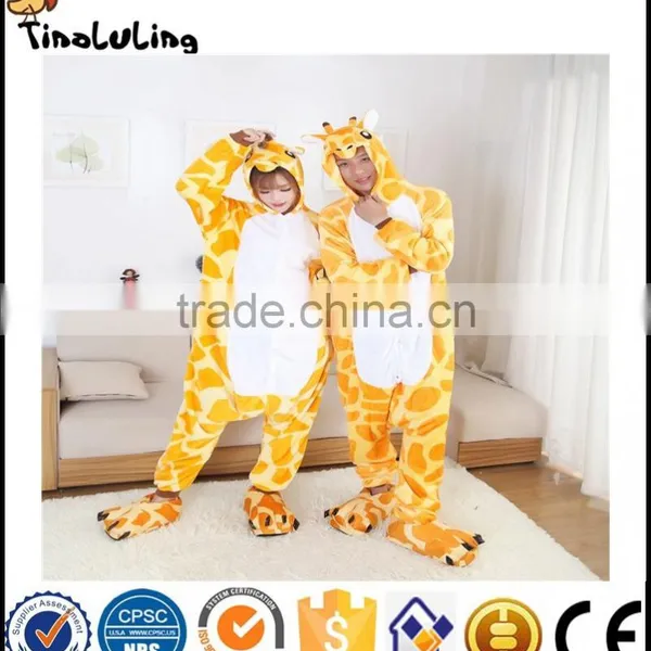Autumn Spring Winter Flannel Lovers Couples Women Animal Pajamas One Piece Cartoon Sleepwear Cheap Adult Animal Siamese Pyjamas photo-2