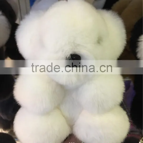 Real Rex Rabbit Fur Keychain Bear Doll Doll Key Chain Charm Golf Bag Pendant Wallet Pom Pom Coon Car Pendant photo-6