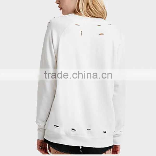 2015 Ladies New Fashion Hole Sweater 100%Jersey Sweater photo-3