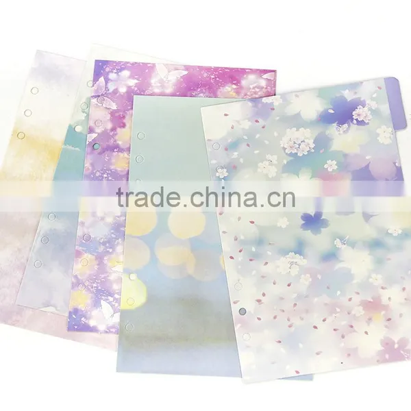 A5 CMYK Printing Index Page Custom Planner Spacer Page 6 Holes Card Inner Page photo-3