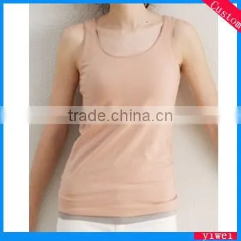 Plain Cotton Skin Coloured Tank Top Vest for Woman