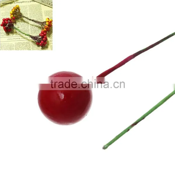 Pearlized Craft Cards Cakes Decoration Red Foam Artificial Flower Stamen photo-3