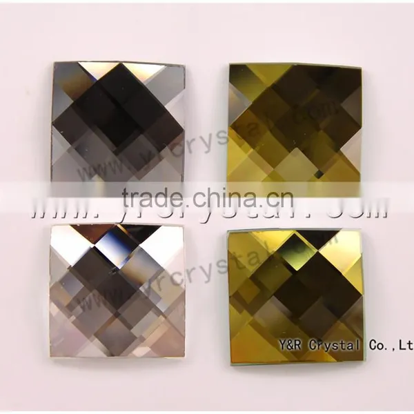 Flat Back Glass Stones Fancy Glass Crystal Square Stones photo-2