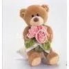 Cute Custom Kids Plush Toy of Love You Teddy Bear Holding Roses for Valentines Gifts