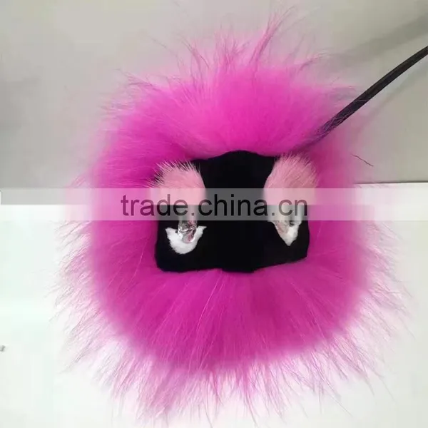 Latest Fur Accessories Fashion Handbag/Keyring Fur Pom Pom
