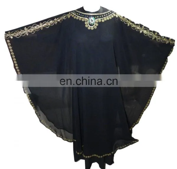 Saudi Arabia 2017 Abaya With Shoulder Veil / Black Color Diamond Stone Work Burkha 2017 / Latest Designer Burkha (dubai Abaya) photo-4