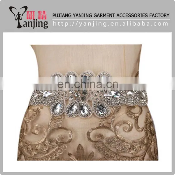 Factory Main Product !Rhinestones Beaded Applique Wedding For Bridal Dress Handmade photo-3